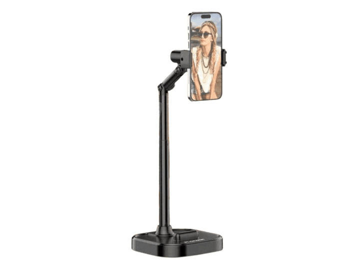 Plokama DT-100 Phone Holder – Adjustable Desktop Stand with 360° Rotation & Stable Metal Base