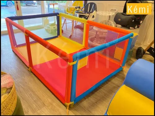 Kemi 6ft x 4ft - 06 Panel Baby Playpen with 2 inch Mattress | 6ft x 4ft | Sturdy Frame