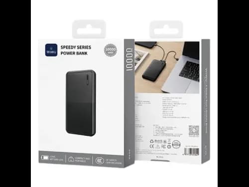WiWU Wi-P067 10000mAh Speedy Series Power Bank – Black / White (3)