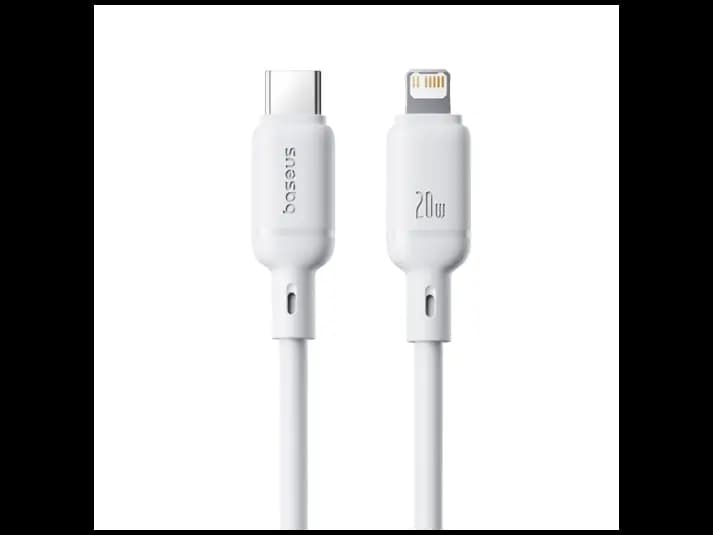 Baseus Silky Type-C to Lightning Cable – Powerful 20W PD Fast Charging, Soft Silicone, MFi Certified & 480Mbps Data Transfer