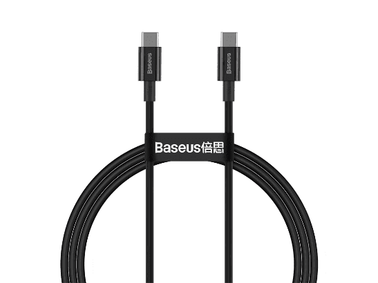 Baseus 1 Meter 100W Superior Series Fast Charging Data Cable Type-C to Type-C Black – 1 Year Warranty