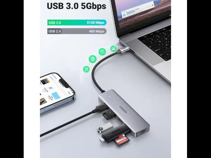 Ugreen 4-Port USB3.0 Hub with USB-C Power Supply – 70336 (3)