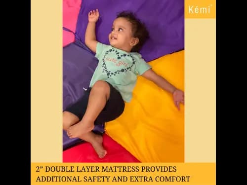 Kemi 4 Panel Baby Playpen with 2 inch Mattress | 4ft x 4ft | Sturdy Frame | 24" (H) x 48" (L) (2)