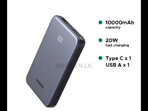 UGREEN 10000mAh 20W Zapix Series Two-way Fast Charging Power Bank – PB507 – 75131B – 1 Year Warranty