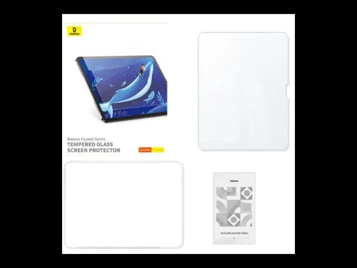 Baseus iPad Pro (2024) 13” Clear Crystal Blue Light Blocking Tempered Glass Screen Protector – Clear (Pack of 1, EasyStick Installation Tool and Cleaning Kit Included) – Model: P40012000201-01 (2)