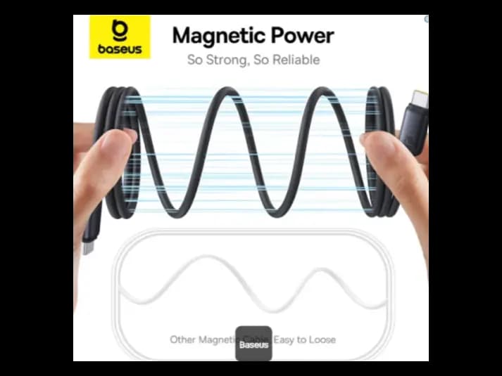 Baseus 1 Meter 240W PicoGo Type-C to Type-C Magnetic Liquid Silicone Fast Charging Cable – Cosmic Black Model: P10376800121-00 (5)