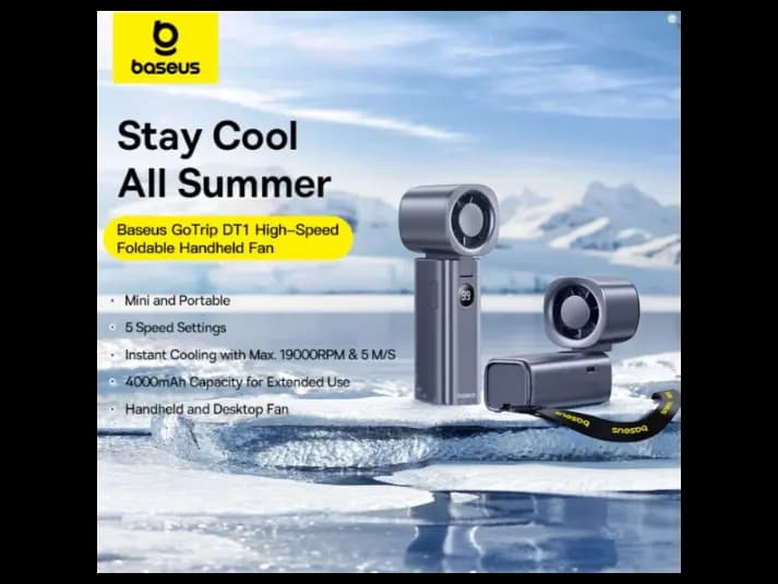 Baseus GoTrip DT1 Handheld Fan – Model C10272301813‑00 (2)