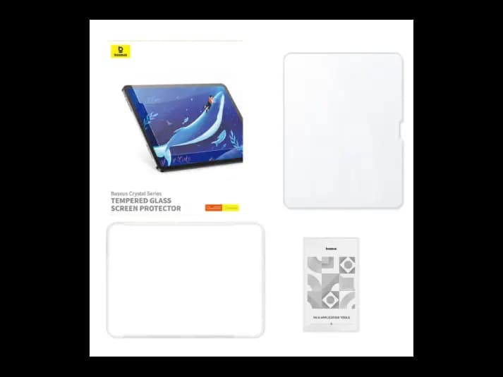 Baseus iPad Pro (2024) 13” Clear Crystal Blue Light Blocking Tempered Glass Screen Protector – Clear (Pack of 1, EasyStick Installation Tool and Cleaning Kit Included) – Model: P40012000201-01 (2)