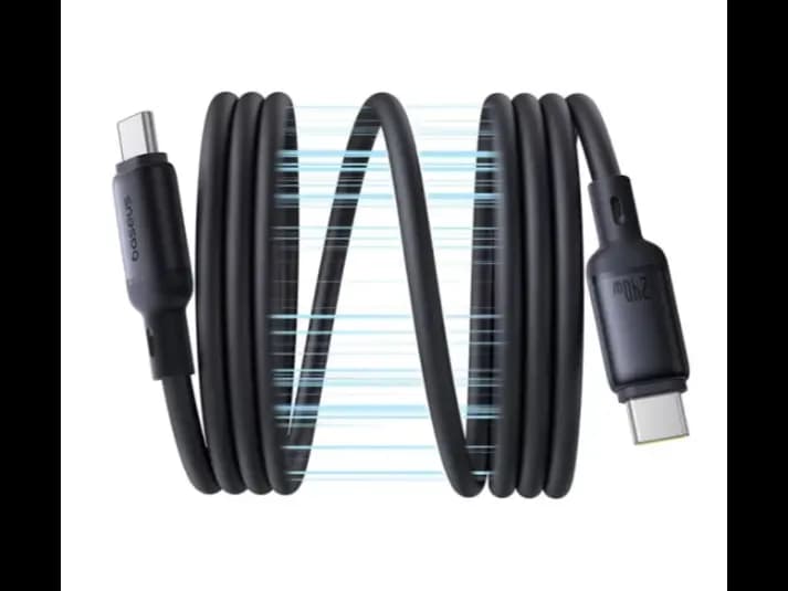 Baseus 1 Meter 240W PicoGo Type-C to Type-C Magnetic Liquid Silicone Fast Charging Cable – Cosmic Black Model: P10376800121-00 (7)