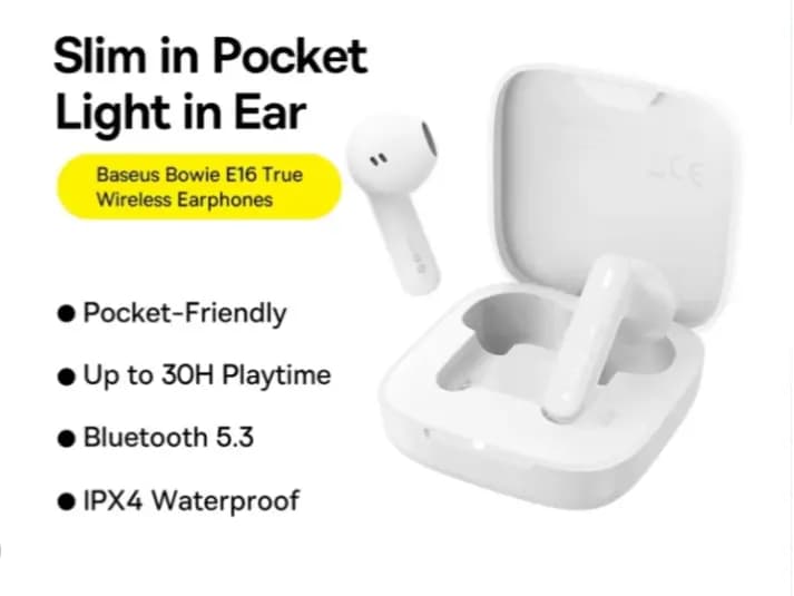 Baseus Bowie E16 True Wireless Earphones – Stellar White – A00061900223-00 (7)