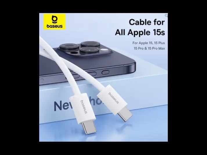 Baseus 1 Meter 30W Superior Series 2 Type-C to Type-C Fast Charging Data Cable (Moon White) – Model: P10365200211-00 (3)
