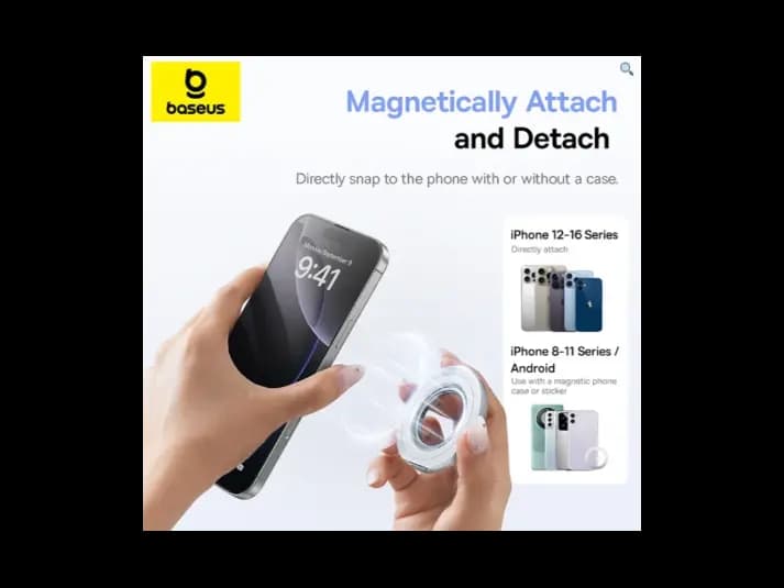 Baseus MagPro 3 Magnetic Dual-Ring Phone Stand Starlight Off-White – Z0004803 (5)