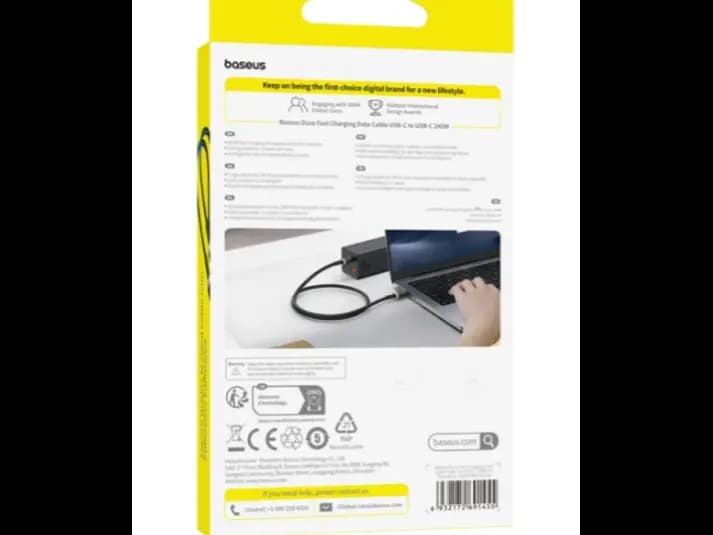 Baseus Dura Fast Charging Data Cable USB-C to USB-C 240W 1m Gold Black – P10377803U03-00 (6)