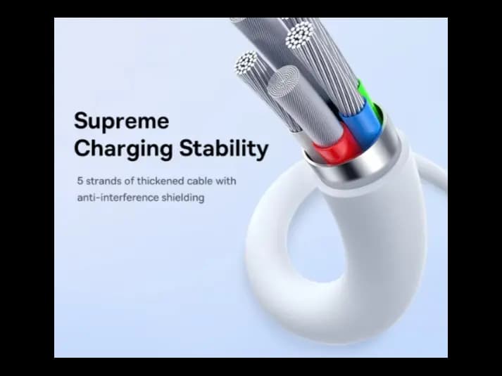 Baseus 1 Meter 30W Superior Series 2 Type-C to Type-C Fast Charging Data Cable (Moon White) – Model: P10365200211-00 (6)