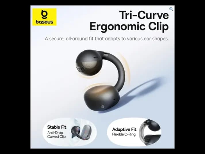 Baseus Bass BC1 Open-Ear True Wireless Earbuds (Clip-on Type) Cluster Black – A0102400 (5)
