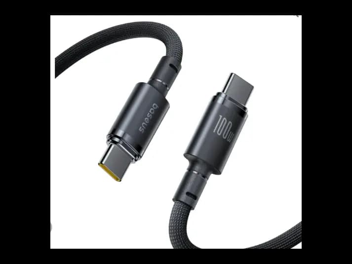 Baseus 1 Meter 100W Type-C to Type-C  New Braided Fast Charging Cable Cosmic Black – E0426W00 – 1 Year Warranty (3)