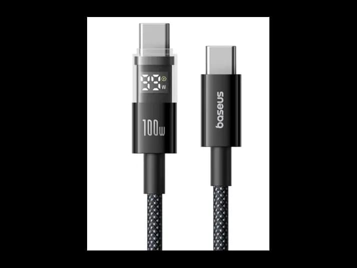 Baseus Display 2 Type-C to Type-C 100W 1 Meter Fast Charging Data Cable – Cosmic Black – P10382702121-00