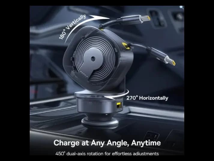 Baseus PrimeTrip VR2 Max Car Charger with Retractable Cable 3C U 240W – Cosmic Black – Model: C0206700 (4)