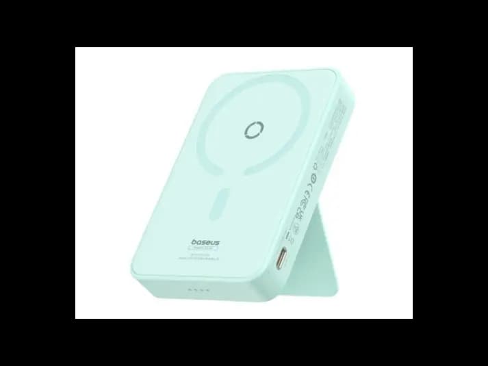 Baseus MagPro Magnetic Bracket Wireless Fast-Charging Power Bank 5000mAh 20W Peppermint Blue (with Simply Series Charging Cable Type-C to Type-C (20V/3A) 30cm White) – P10064101333-00