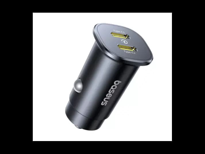Baseus 30W GoTrip Car Charger – Type-C + Type-C, Cosmic Black (Model: C00072300123-01)