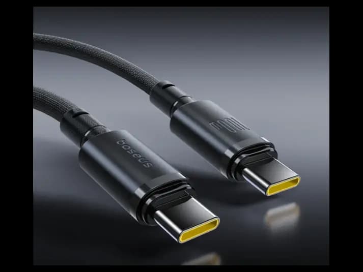Baseus 1 Meter 100W Type-C to Type-C  New Braided Fast Charging Cable Cosmic Black – E0426W00 – 1 Year Warranty (4)
