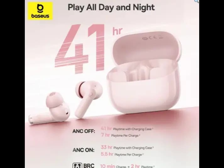 Baseus Bass BP1 NC In-Ear True Wireless Earbuds Baby Pink – 1 Year Warranty A0010707 (7)