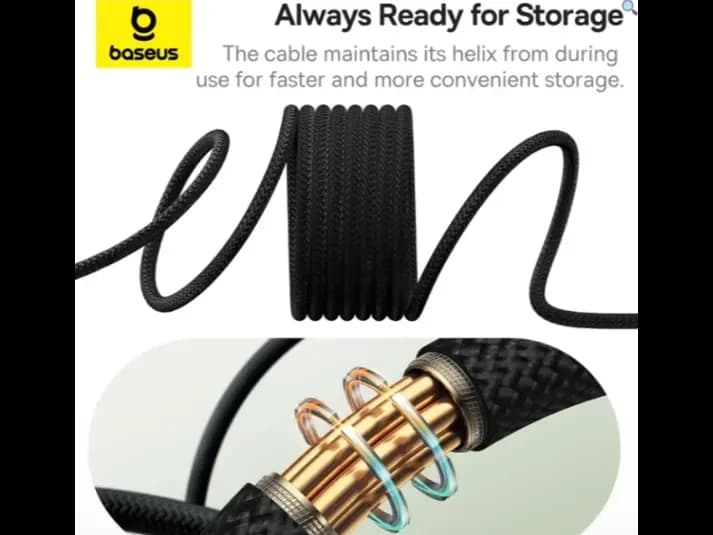 Baseus 1Meter Tungsten Gold Type-C to Type-C 100W Magnetic Charging Cable – Cluster Black – Model: P10319805111-00 (7)