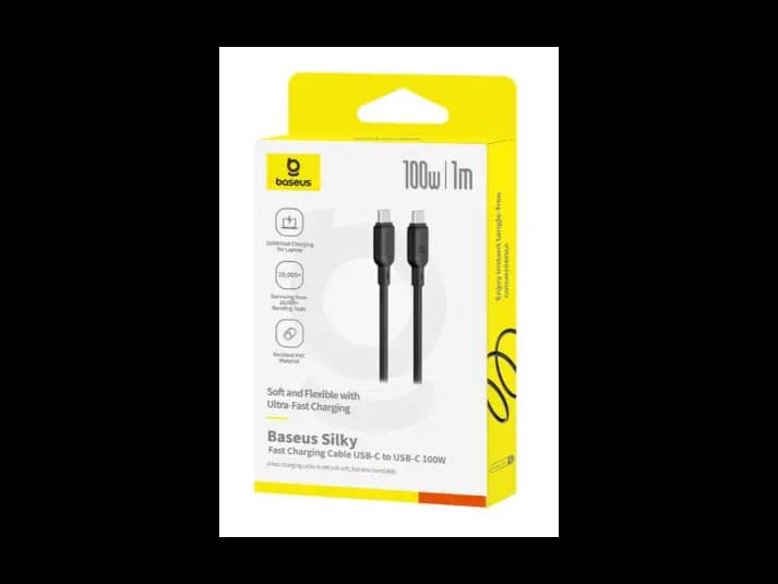 Baseus Silky Series Fast Charging Cable Type-C to Type-C 100W 1m Cluster Black – P10377704113-00 (5)