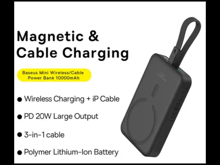 Baseus Magnetic Mini 10000mAh 20W Wireless Lighting Cable Power Bank-P10067401122-00 (7)