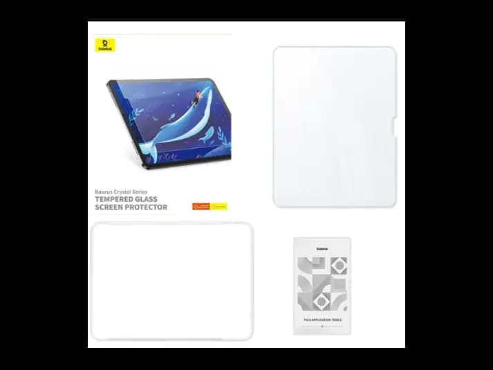 Baseus Crystal Blue Light Blocking Tempered Glass Screen Protector for iPad Air (2024) 11” Clear (Pack of 1, EasyStick Installation Tool and Cleaning Kit Included) – P40012000201-02 (2)