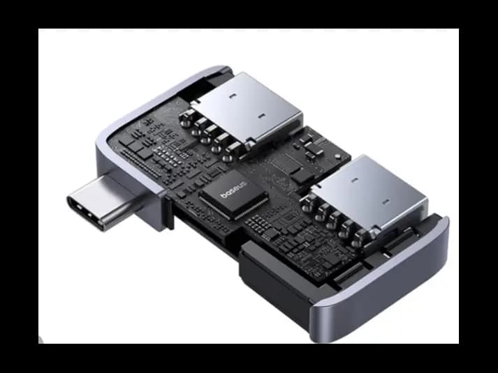 Baseus UltraJoy Series 2-Port HUB (Direct-Link Type) – Space Grey – Model: B0005280E811-00 (3)