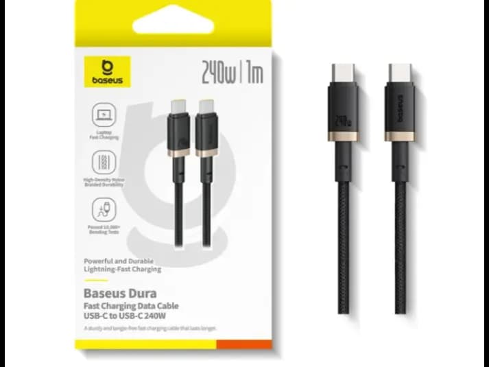 Baseus Dura Fast Charging Data Cable USB-C to USB-C 240W 1m Gold Black – P10377803U03-00 (4)