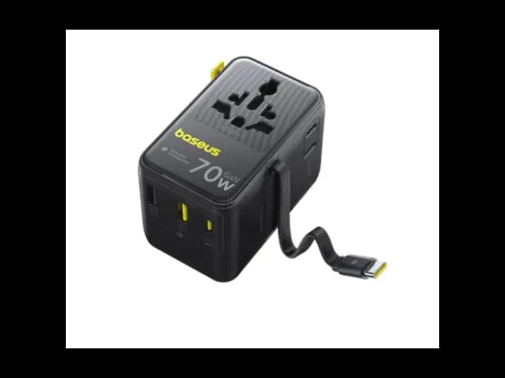 Baseus EnerCore 70W 6-in-1 Universal Travel Adapter – with Retractable Cable – Cosmic Black – CG11 – E0307E00 -1 Year Warranty (3)