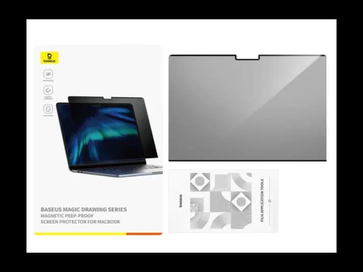 Baseus 15.3″ MacBook Air 2023/2024 Magic Drawing Series Magnetic Peep-Proof Screen Protector – Clear (With cleaning kit) – P40012303201-03 (2)