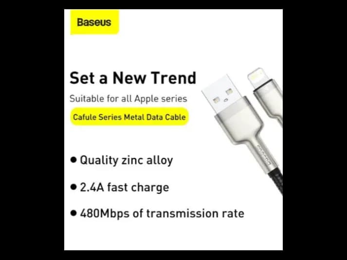 Baseus Cafule Series 1 Meter USB to Lightning Metal Data Cable 2.4A (4)