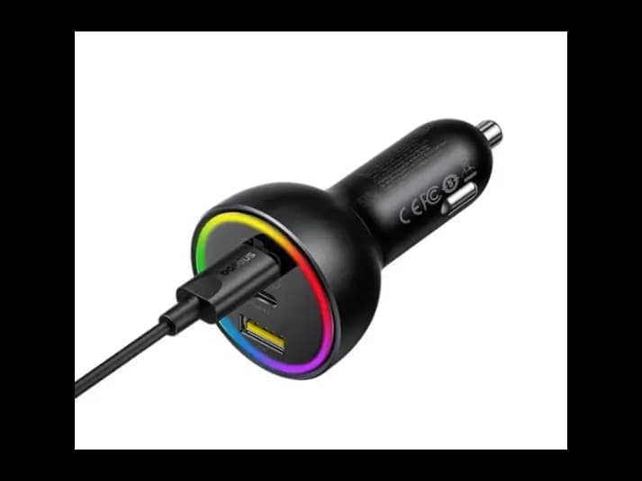 Baseus Multi-Port Fast Charge Car Charger C C U 152.5W Set Cluster Black（with Baseus Xiaobai series fast charging Cable Type-C to Type-C 100W (20V/5A) 1m Black) – C00036101111-00 (2)