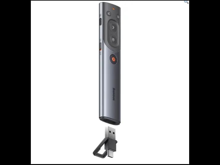 Baseus Orange Dot AI Wireless Presenter (Red Laser)(Charging)(Smart Voice Recording, Real Time Voice Translation) – Grey – WKCD020013 – 1 Year Warranty (3)
