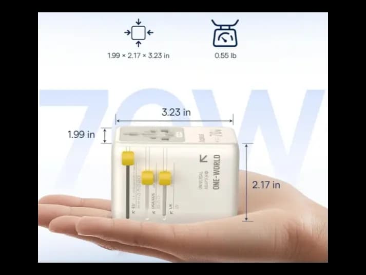 Baseus EnerCore 70W 6-in-1 Universal Travel Adapter with Retractable Cable – Off-White – CG11 – E0307E01 -1 Year Warranty – 1 Year Warranty (6)