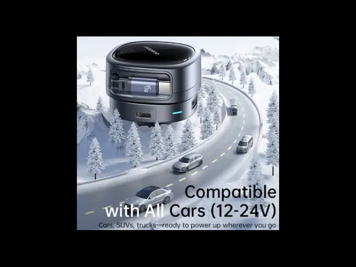 Baseus PrimeTrip VR1 Car Charger with Retractable Cable (U C) Type-C 60W Cmic Black – C00069001121-00 (3)