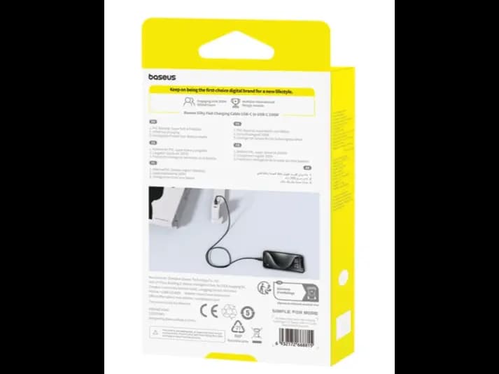 Baseus Silky Series Fast Charging Cable Type-C to Type-C 100W 1m Cluster Black – P10377704113-00 (6)