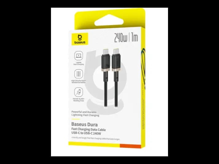 Baseus Dura Fast Charging Data Cable USB-C to USB-C 240W 1m Gold Black – P10377803U03-00 (5)