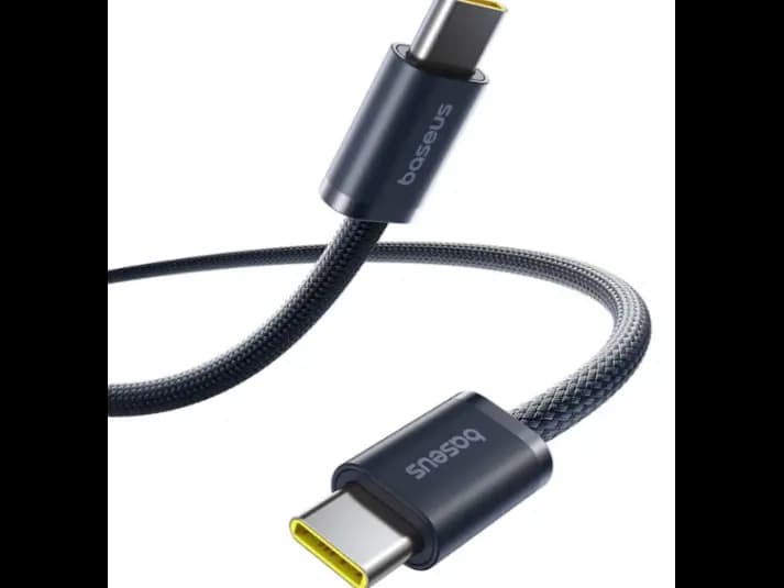 Baseus 1 Meter 100W Type-C to Type-C  New Braided Fast Charging Cable Cosmic Black – E0426W00 – 1 Year Warranty