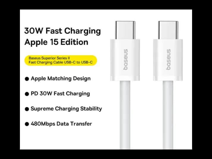 Baseus Superior Series 2 Fast Charging Data Cable Type-C to Type-C 30W 2m Moon White – P10365200211-01 (4)