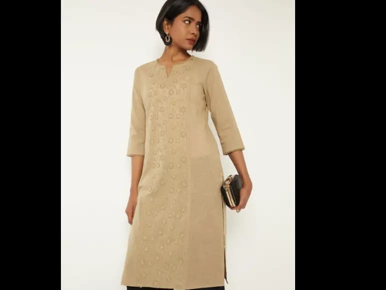 Women Geometric Flared Sleeves Kurta