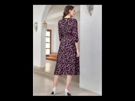 Women Floral Print Fit & Flare Dress (4)
