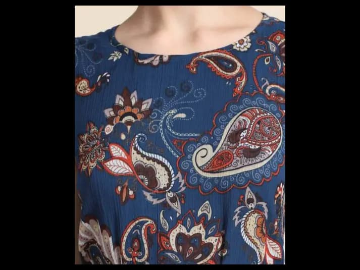 Paisley Print A-Line Dress (3)