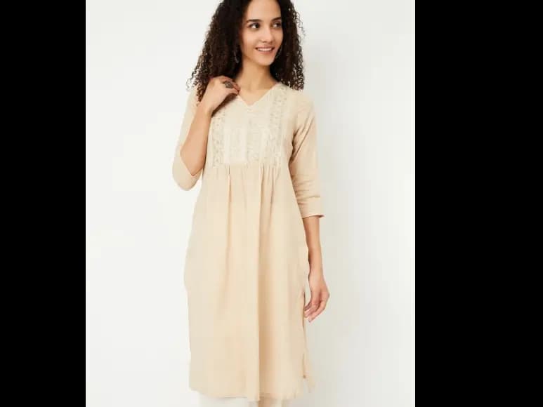 Ethnic Motifs Embroidered Sequinned Cotton Straight Kurta (4)
