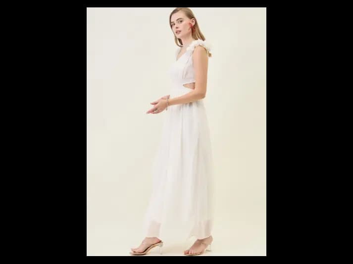 Women’s Fit & Flare Solid Cut Out Maxi Dress (3)