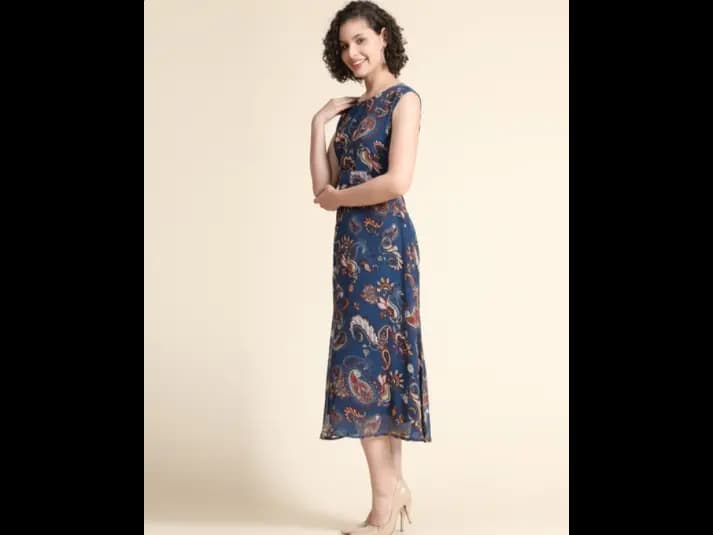 Paisley Print A-Line Dress (6)