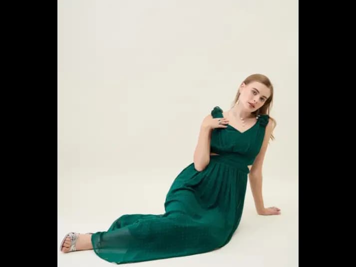 Georgette Fit & Flare Maxi Dress (5)